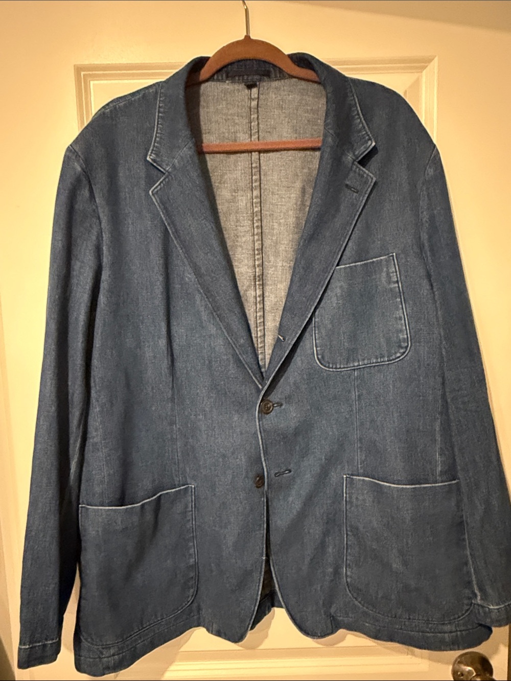 J. Crew Denim Blue three-roll two button Casual Blazer